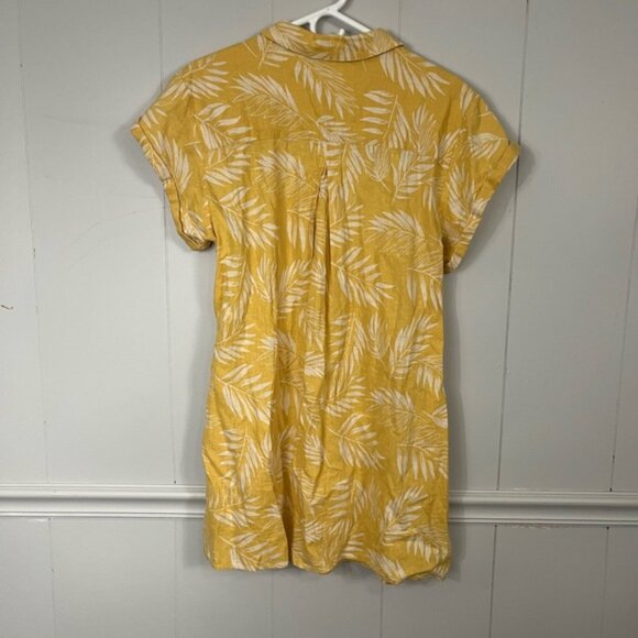 Faherty Linen Blend Floral Tropical Button Front A-Line Shirt Dress Size XL - Picture 6 of 10